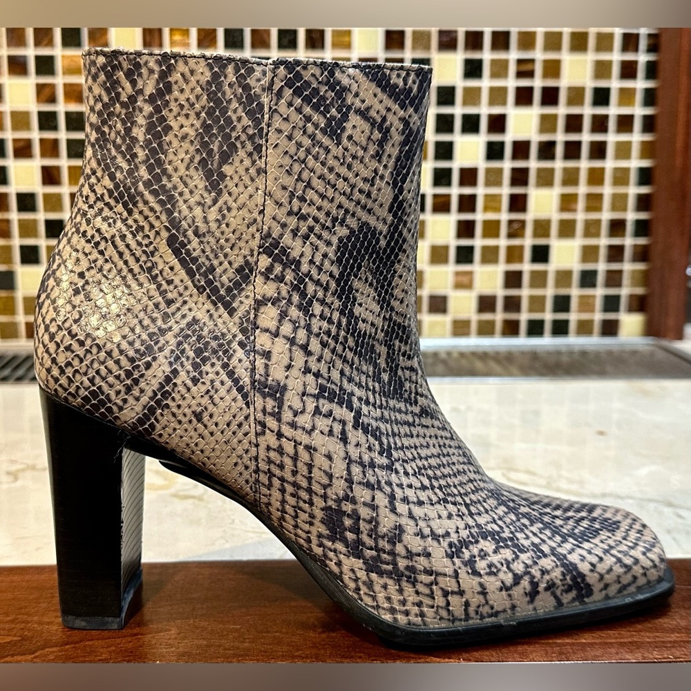 Maripe! Ankle Zip Boot/Eve/Leather Snakeskin/Size-7